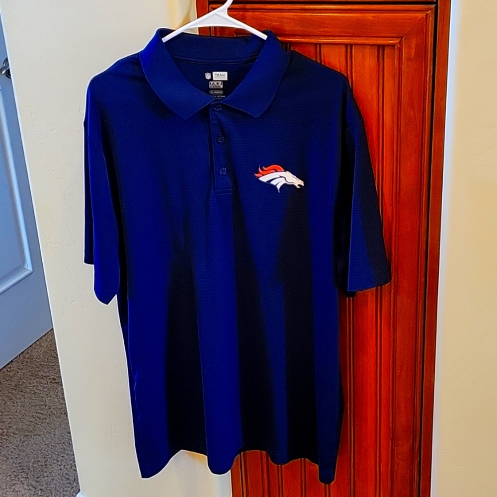 Denver Broncos team polo shirt.